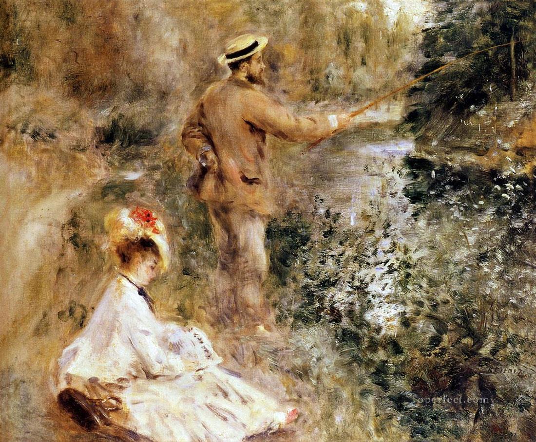 fisherman on riverbank Pierre Auguste Renoir Oil Paintings
